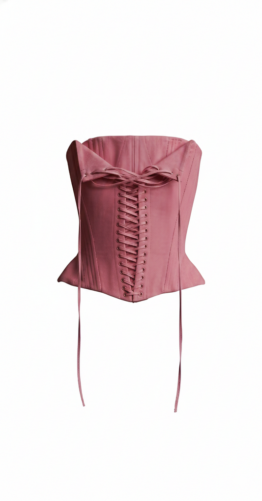Blush Lace-Up Corset Top