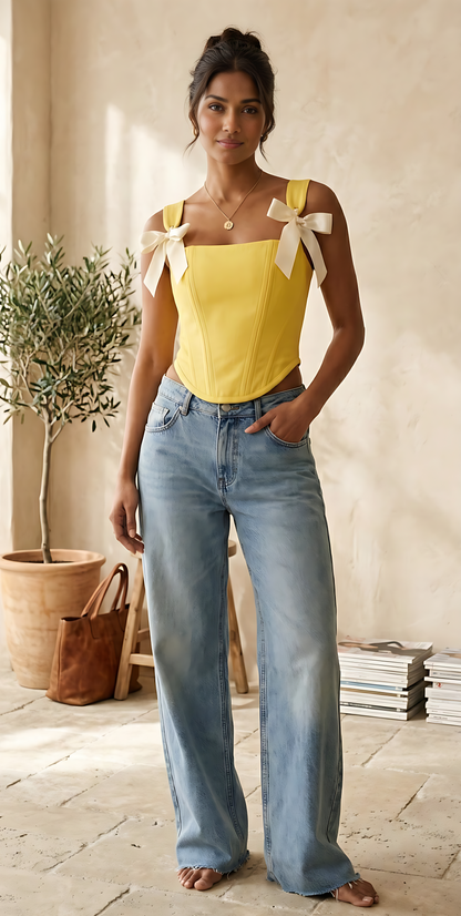 Sunbeam Bow Corset Top