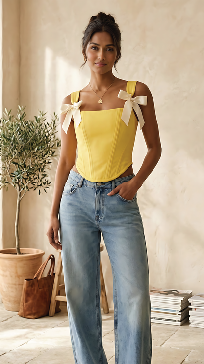 Sunbeam Bow Corset Top