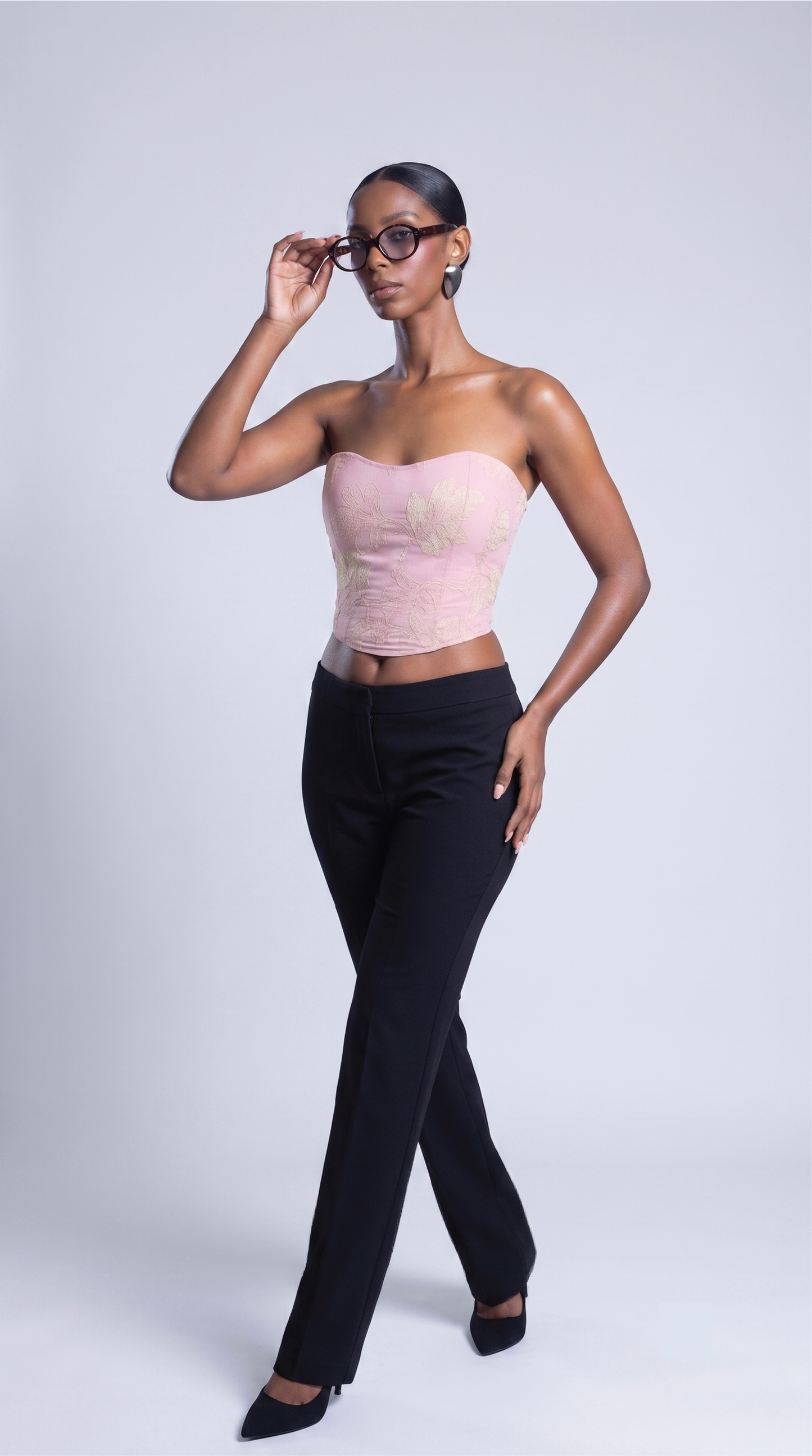 Rosy Bloom Corset - Hand Embroided With Zip